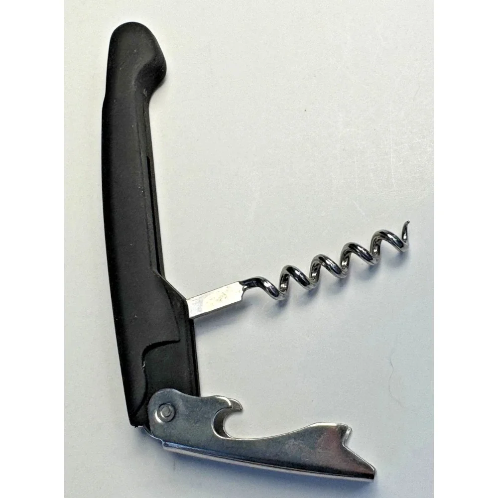 2pc Wusthof Corkscrew + Winco CO-301 Steel Flat Bottle Opener Bartender Waiter